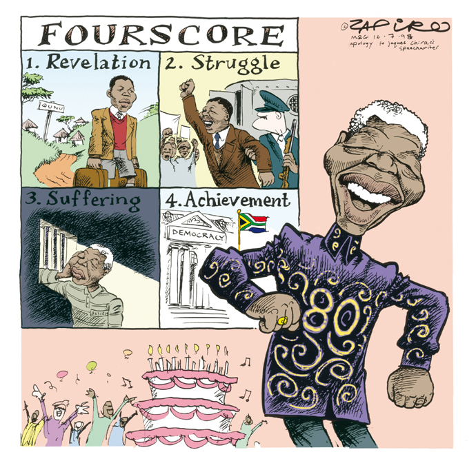 Zapiro, Four Score, 1996. Froom Mail & Gaurdian. Copyright Zapiro