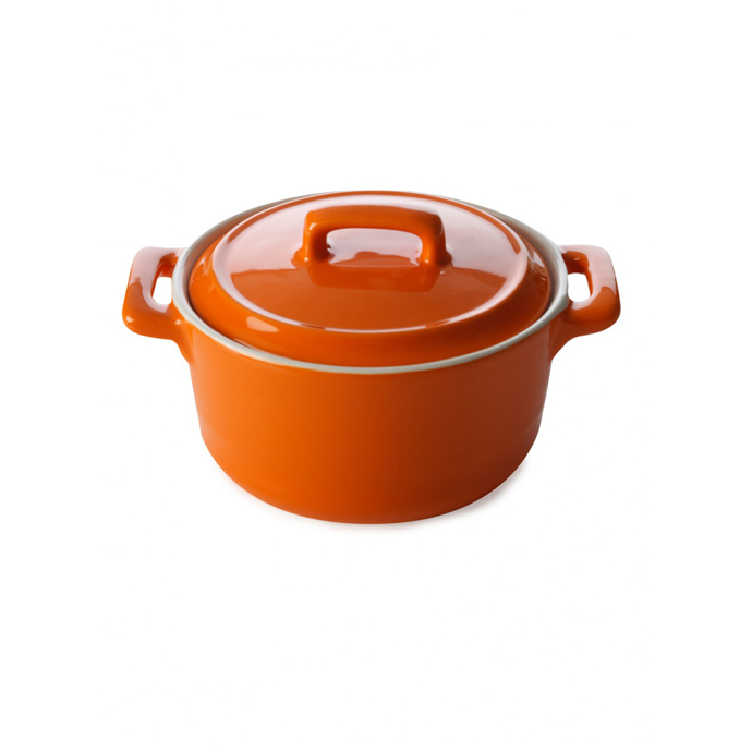 Mini Round Casserole Dish in Orange R69, Maxwell Williams