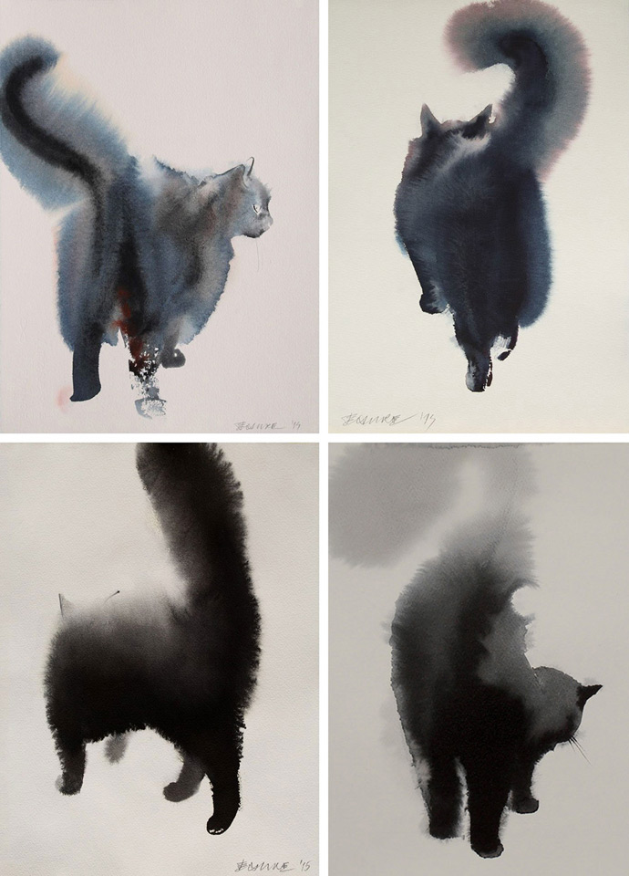 Endre Penovác’s Watercolours of Cats