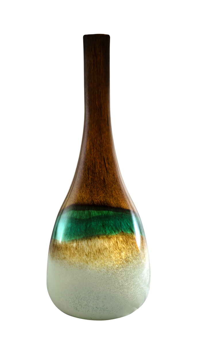 Art Glass Tube Vase - Island Breeze