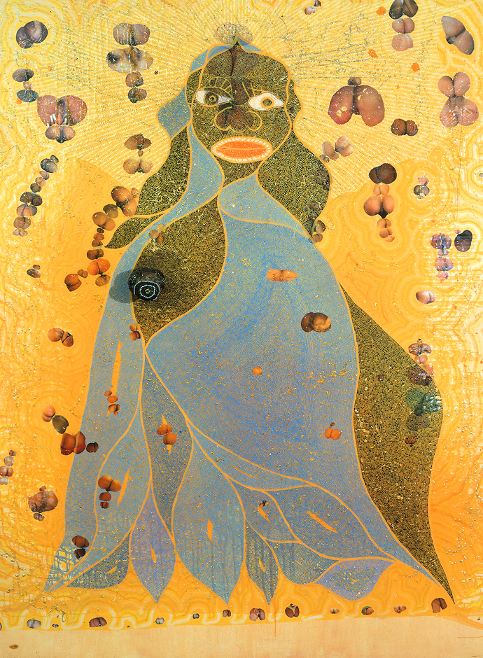 The Holy Virgin Mary by Chris Ofili. Image via africanah.org.