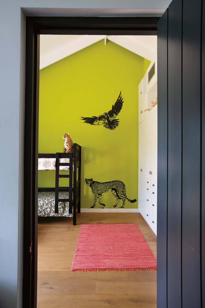 The children’s bedrooms are themed to match their interests, in this case wildlife.