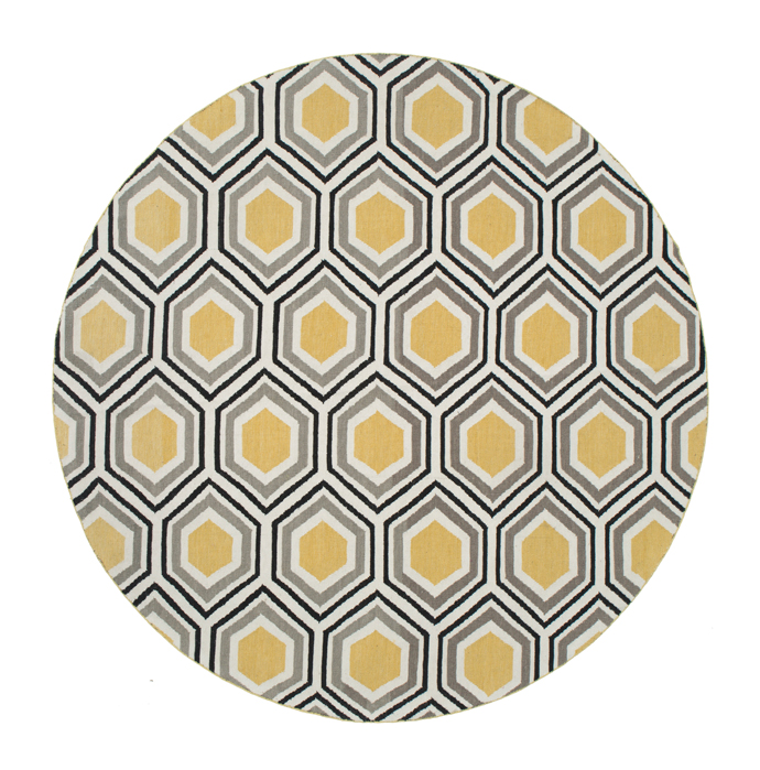 Honeycomb round rug