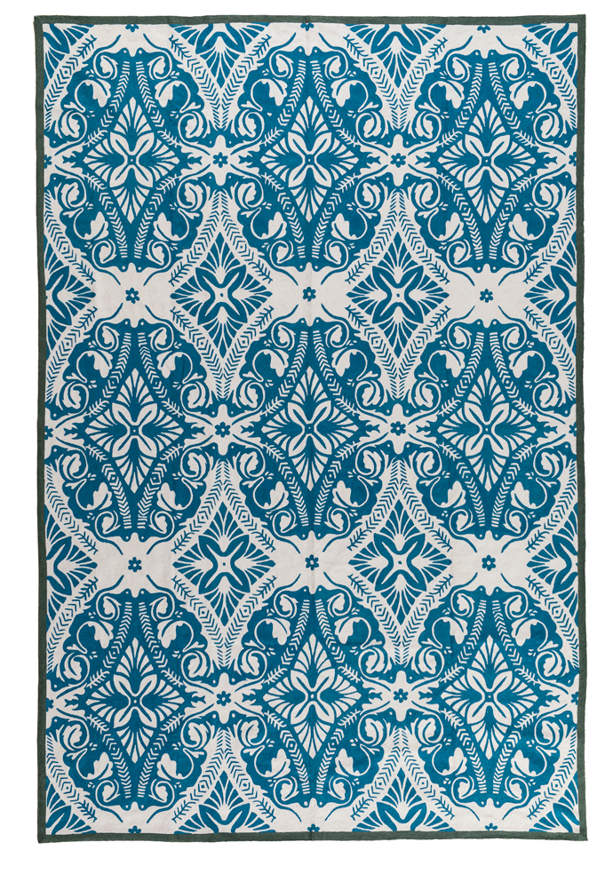 Cypress crewelwork rug by Suzanne Sharp