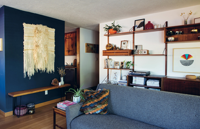 ‘The living room has gone through a lot of changes in the seven years that I’ve lived in this house, but I do think that it’s finally at a place where it feels calm and warm and welcoming,’
explains Teresa.