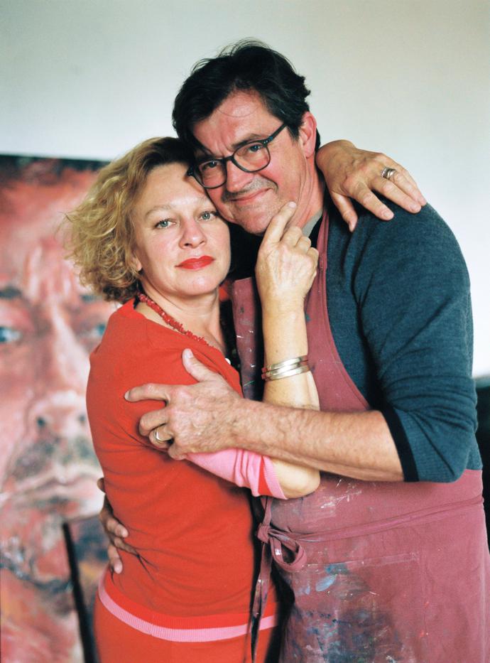 Lynn and Olivier Chaulieu in his studio
during the first Bohemia Gathering at Aux Jardins des Thévenets.