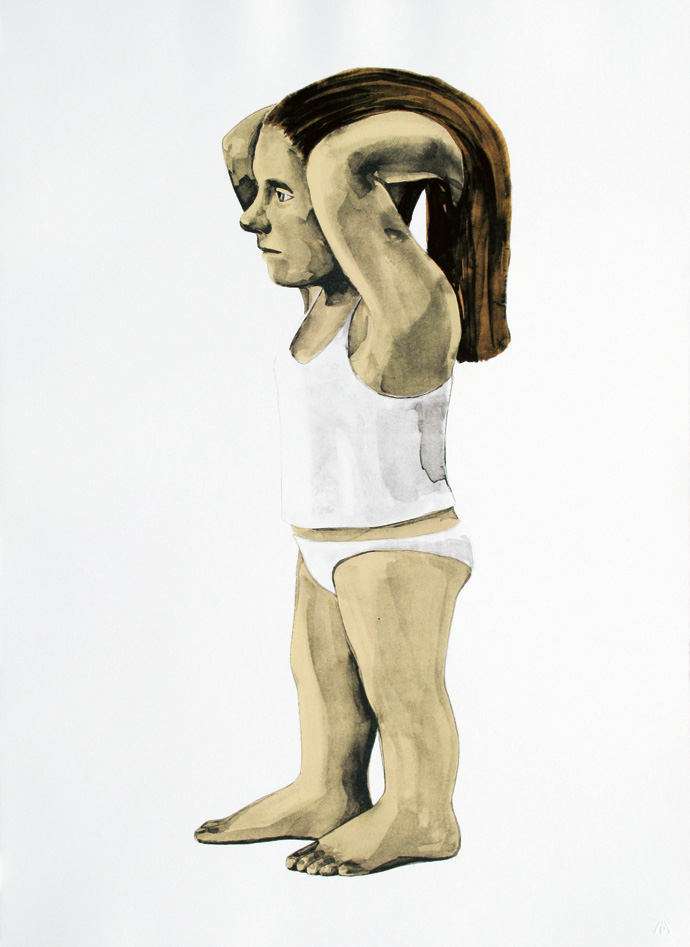 Mirror by Claudette Schreuders, three-colour lithograph, 59,5 x 23 cm, edition size 45, R10 600.