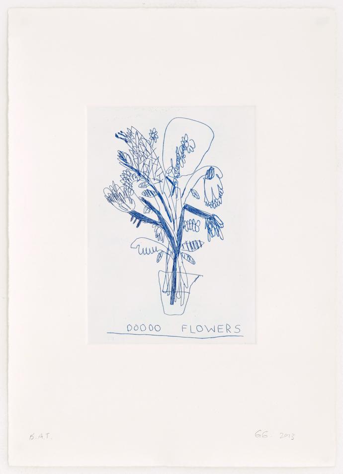 Georgina Gratrix Flowers 2013 Hard ground etching on Zerkall Intaglio 250 gsm Ed 15 38 x 27cm