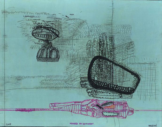 Maja Maljevic Marked by Excitement 2016 mixed media 30.5 x 37.5cm R6400