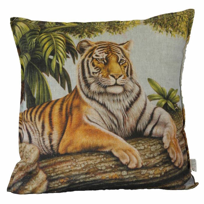 Bengali Tiger Cushion Cover by HOT COFFEE.