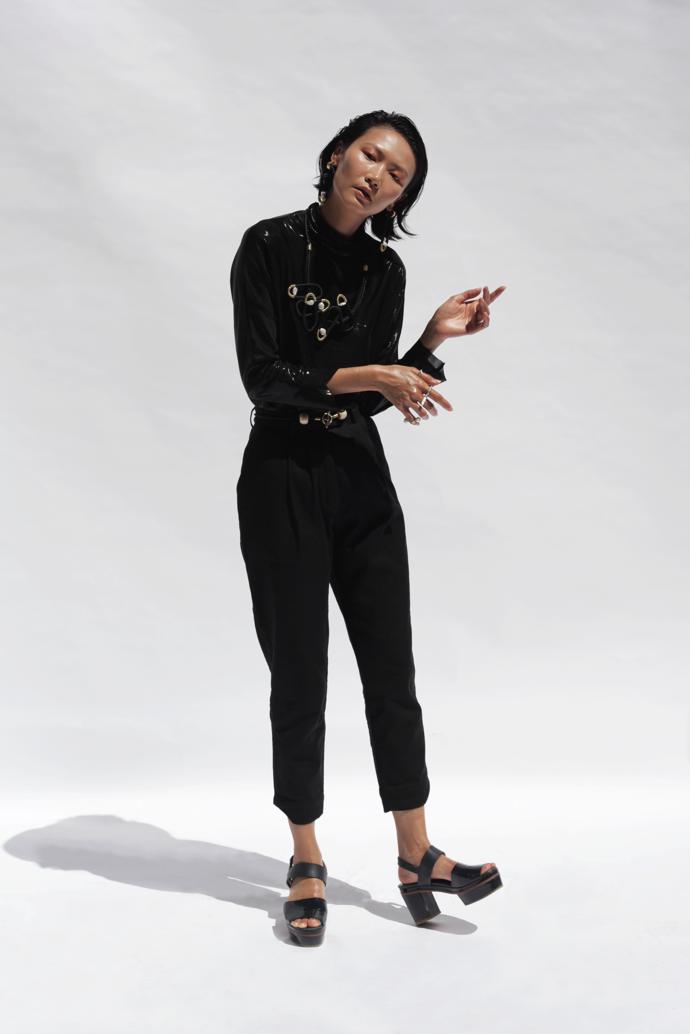 Ama neckpice. Ama earrings. between sky and sea belt