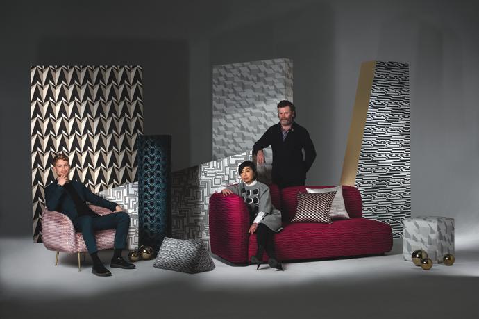 Jordan Mould, Brand Director of Kirkby Design with Wakako Kishimoto & Mark Eley of Eley Kishimoto.