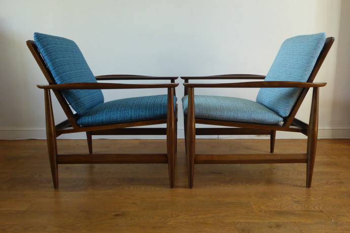 Angel-wing armchairs – copies of the Danish-style armchair Sarah’s dad gave her mom when she was born.