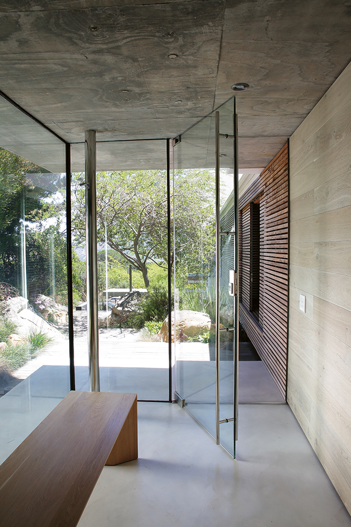 “I think what makes the house exciting to a guest is the unknown; not too much is revealed on arrival,” says Bert. “The route up through the garden and into the glass entrance hall sets a tone of expectation.”
