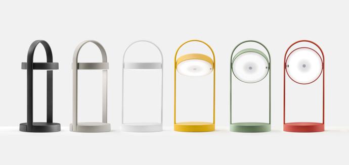 Giravolta rechargeable table lamps by Alberto Basaglia and Natalia Rota Nodari for Pedrali.