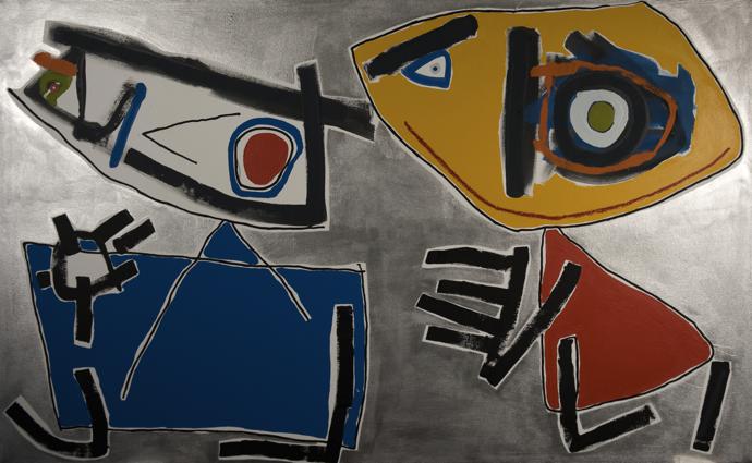 Gentle (2010). Oil, oil paint sticks and acrylic on canvas.