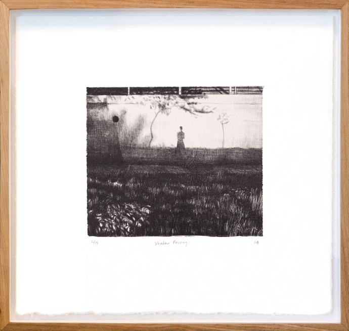 GEORGINA BERENS. Shadow Passing, 2017. Lithograph. Edition of 15. 355 x 375mm. Framed