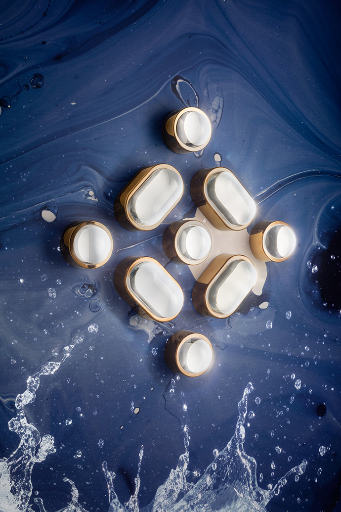 Spot Copper Surface lights with water