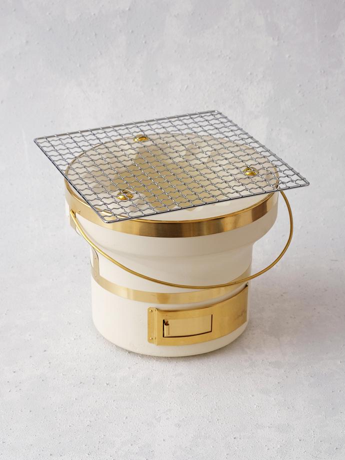 Round Shichirin (21 cm diameter) by Noto Nenshouki, R1 350. Shichirin are traditional Japanese portable coal stoves used for cooking food at the table, or outside. They are sometimes also referred to as 