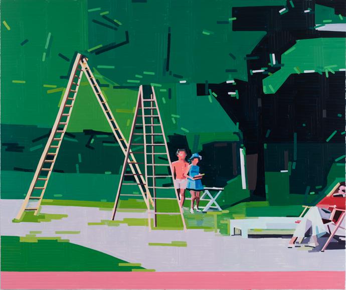 Lake Annecy (Claire's Knee). 2019, oil on canvas.