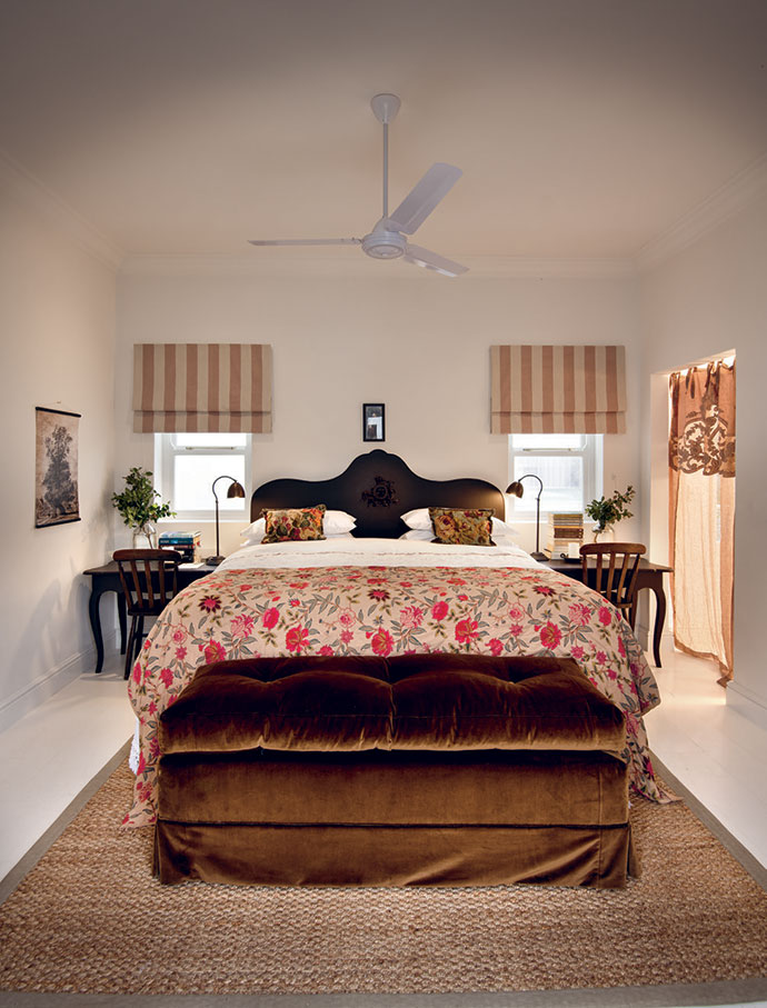 The Witness Protection Room, like all others at Onderdorp, features Gail’s signature curtains and coverlets, and a Madonna and Child centred above the bed.