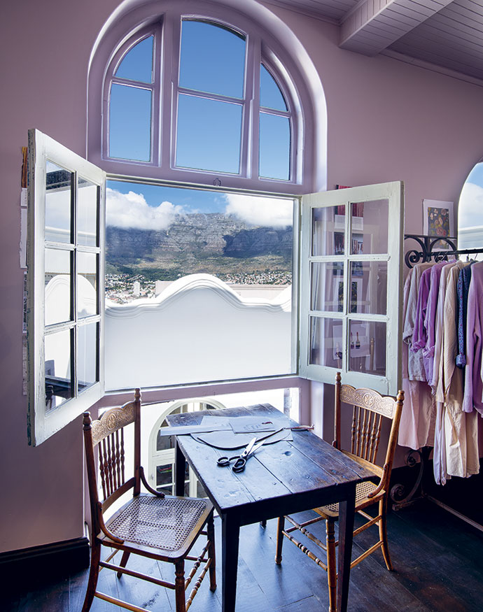 Gail often referred to herself as a “shopkeeper”, and decided to open one in Onderdorp and stock it with covetable Dorp items. Upstairs, where Meagen works, guests can browse rails of Gail’s Homework Clothing range.