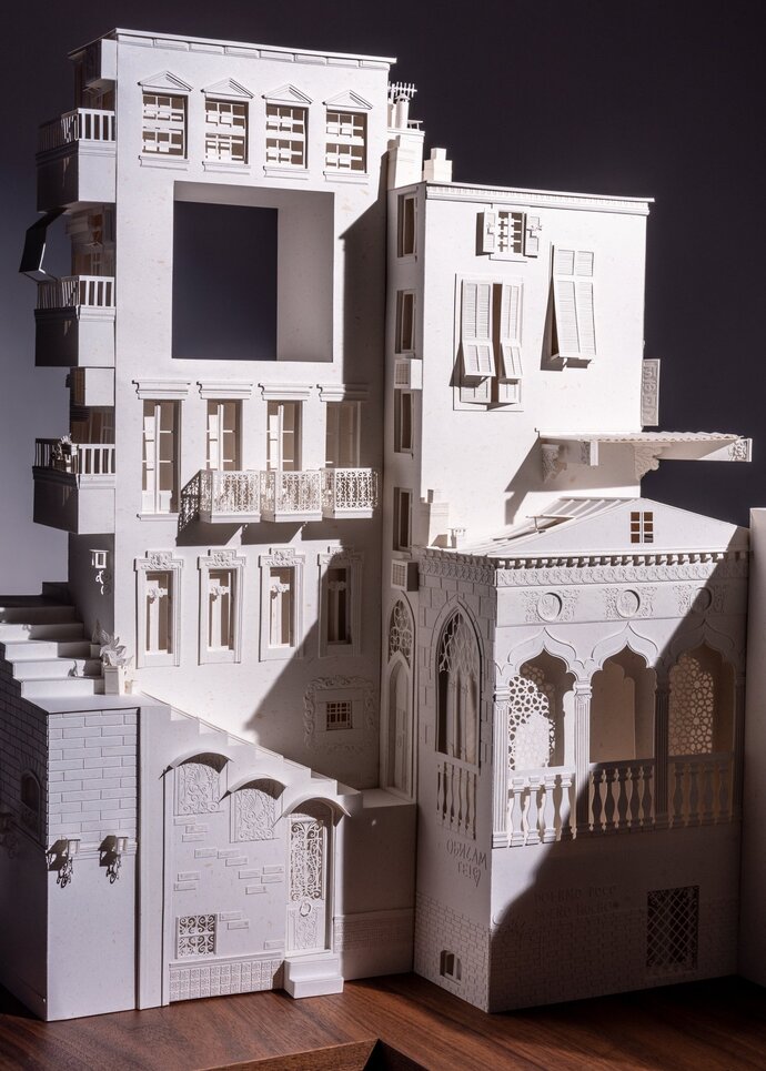 “Where We All Meet” (2022), paper sculpture, 1 x 1 x 1 metre