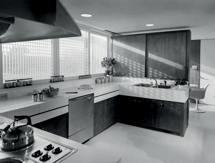 The forms of Milam Residence’s walls and floors were constructed to block out the sun’s rays and temper Florida’s heat. Between 1969 and 1973, architect Paul Rudolph extended the house by adding a bedroom, a guesthouse, a three-car garage and a pool.