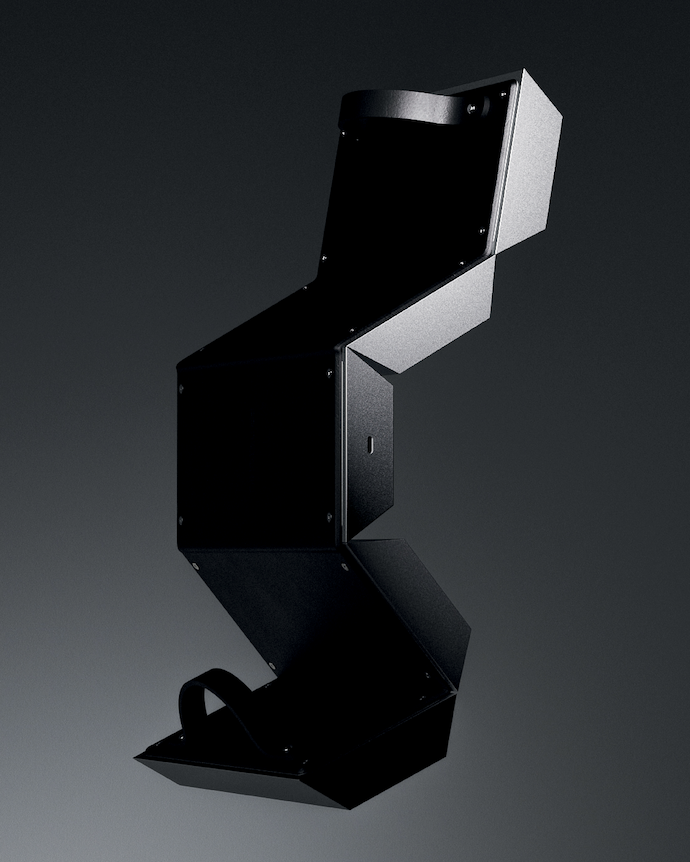 The prototype Pentatonic speaker by industrial design studio All Design Lab is folding tech in possibly 
one of its best expressions. Made from five aluminium panels, it opens up into a variety of shapes, so you can change how it looks and how it projects sound, depending on your space. Fold it up, and it snaps into a neat pentagon – easy to carry, and built to last. It’s a speaker that adjusts itself to the way you live your life. 