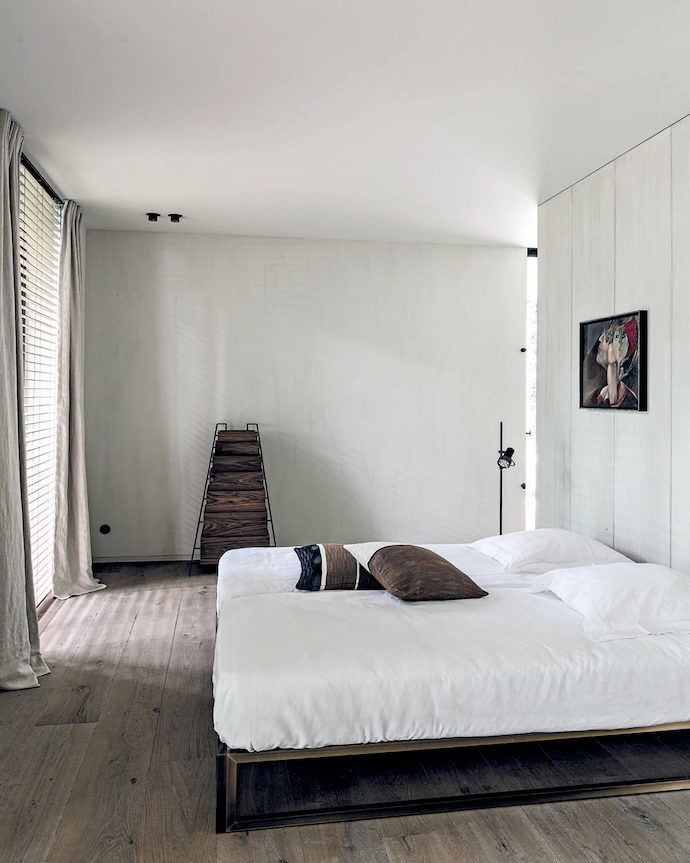 The guest bedroom is fully furnished by Moka Tales.