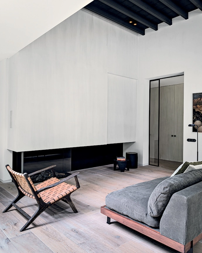 Stained oak flooring adds warmth throughout the home.