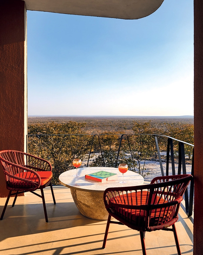 The west-facing balcony above the entrance is the perfect sundowner spot.