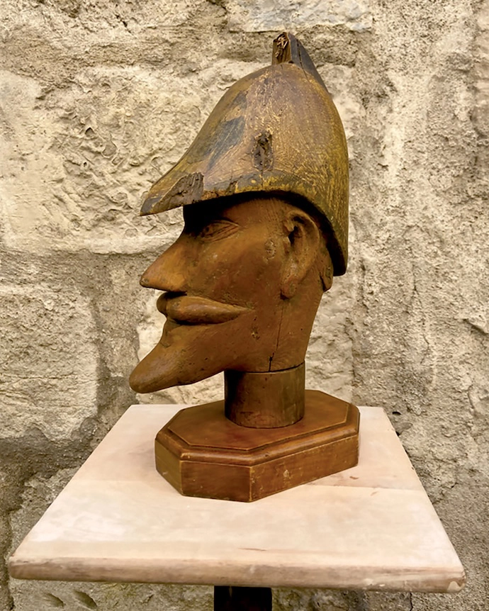 Carved bust of Livingstone bought in Avignon.