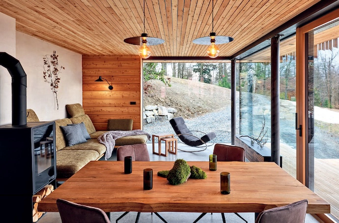 Czech Republic does Japandi with Kohútka Cottage by SENAA Architekti.