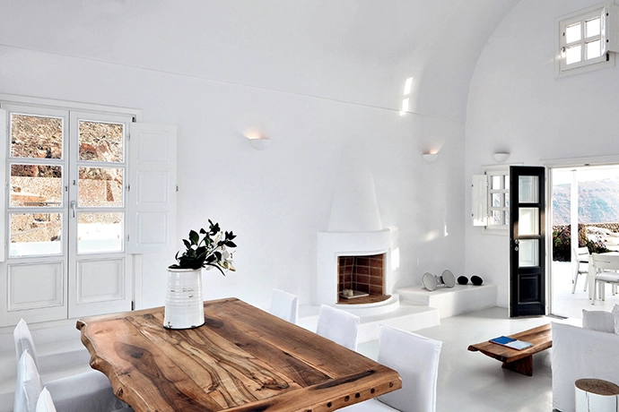 Accommodating up to four guests, Villa Marily is the largest, its roomy living/dining space and veranda offering stunning western views of the Aegean Sea.