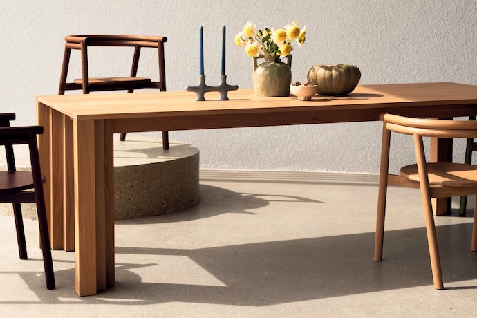 Sawtooth dining table with Deft chairs.