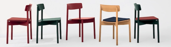 TAKT’s T01 Cross chairs
by London studio Pearson Lloyd