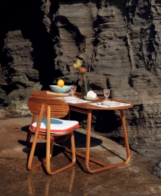 Dining chair and table from Kipekee Studio’s Holiday Often range.