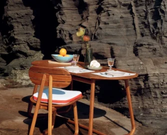 Dining chair and table from Kipekee Studio’s Holiday Often range.