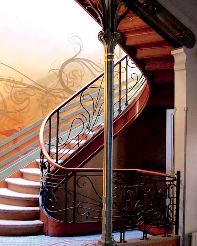 Staircase at Hôtel Tassel in Brussels by architect Victor Horta.