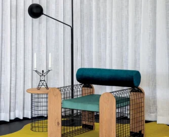 MeshMash occasional chair and sidetable.