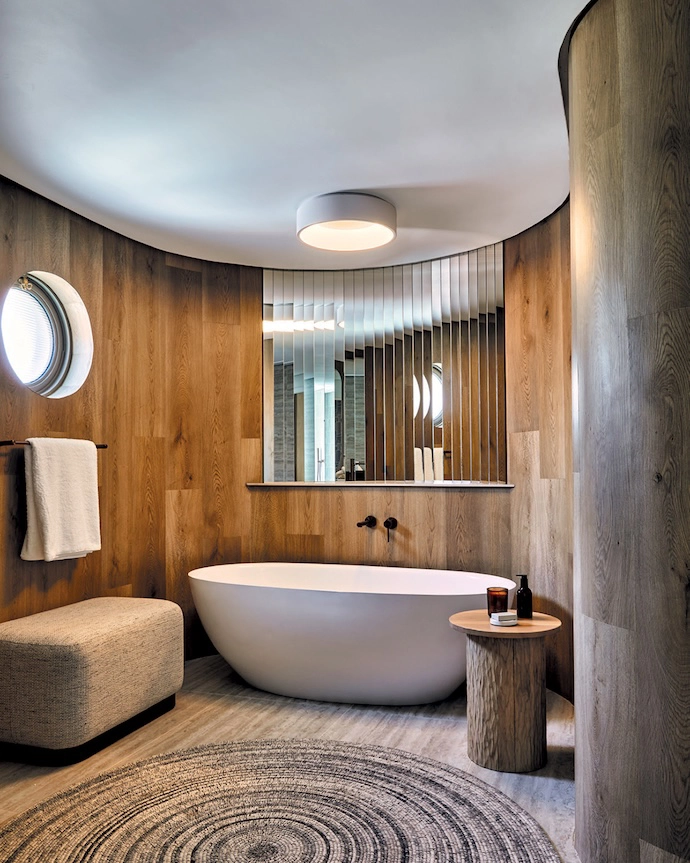 The hotel features beautifully appointed bathrooms.
