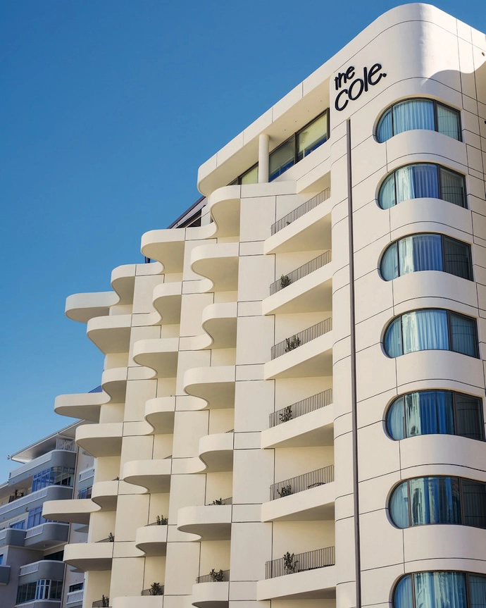 Angled at 45 degrees on Church Road, The Cole overlooks the ocean.