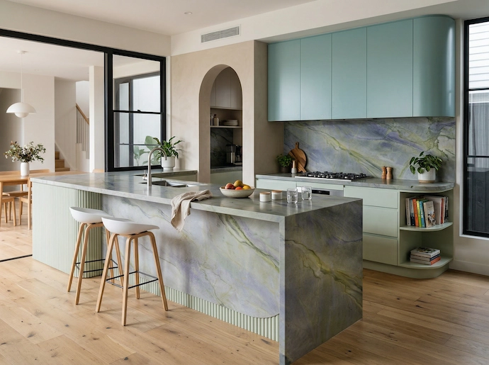 Imperial Blue Polished Quartzite