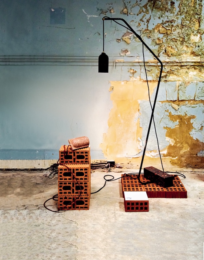 The WAYST pendant lamp by Alkaline, made from reclaimed materials.