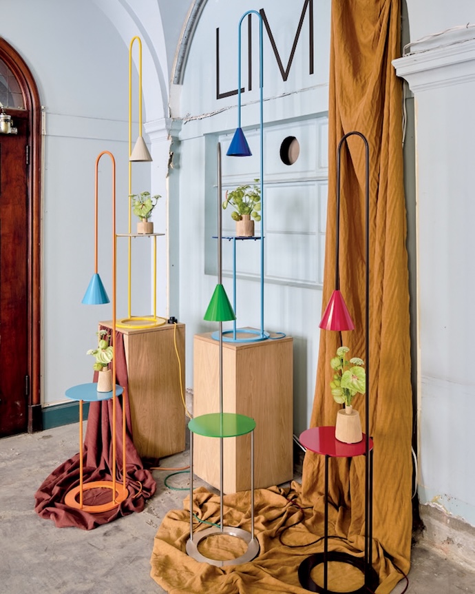 LIM’s stand at the Festival Hub, featuring the new Reader lamp in various colourways.