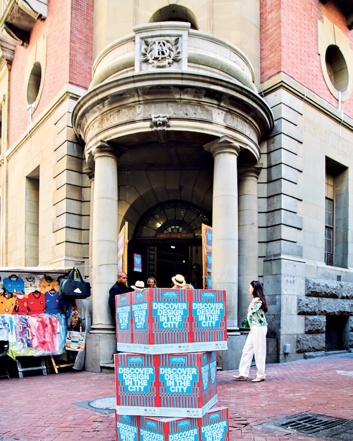 Entrance to the Festival Hub at the old Barclays Bank/FNB building in St Georges Mall.