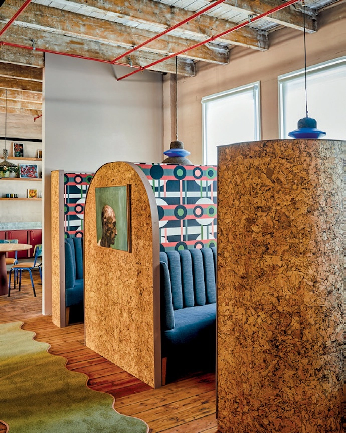 Cork dividers and lights by Wiid Design, pattern by Glorinah Mabaso.