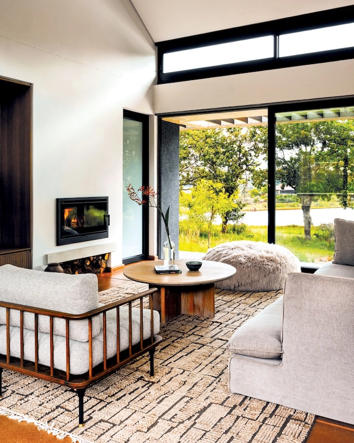 The interiors, designed by Cáreli, are natural, neutral and layered. Rich textures and comfort are paramount, while also receding and allowing the setting to be the main feature.