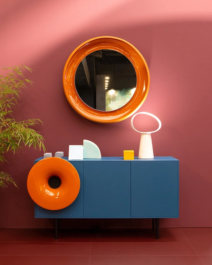 Designed by Paolo Cappello for Miniforms, the Caruso Cabinet features a built-in Bluetooth speaker housed in its ceramic horn.